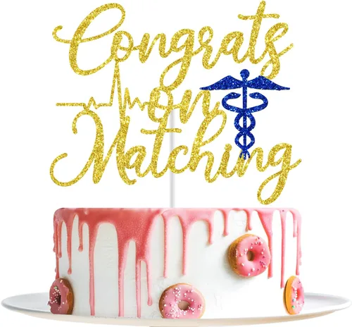 Vista 8 de Felicidades por la decoración de pastel a juego, feliz día de partido, partido 2026, decoración del día del partido del médico, decoraciones