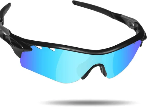 Vista 3 de Fiskr Lentes polarizadas de repuesto compatibles con gafas de sol Oakley RadarLock Path Vented OO9181 Azul