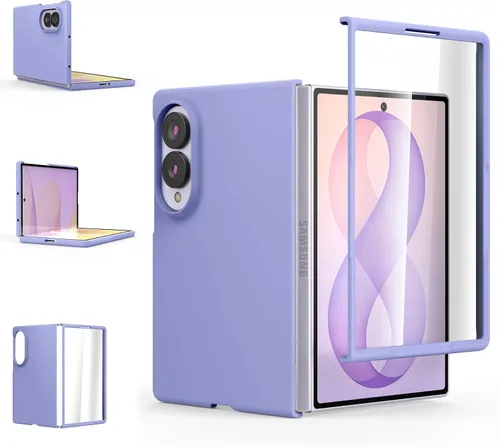 Vista 15 de Foluu Funda Slim Fit para Samsung Galaxy Z Fold 5, con protector de pantalla frontal integrado, cubierta protectora de PC mate ultradelgada
