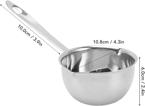 Vista 7 de Zerodis Olla calentadora de mantequilla, acero inoxidable de 10.1 fl oz, plata, sin tapa