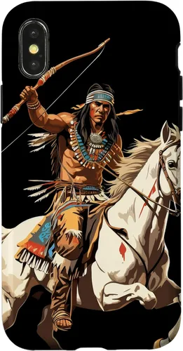 Vista 5 de Funda para iPhone 16 nativo americano jefe indio caballero guerrero Cherokee