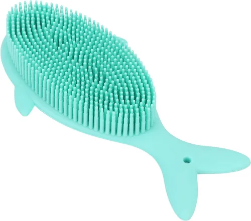 Vista 9 de Cepillo de baño de silicona para bebés, cepillo de masaje para bebés, cepillo exfoliante para piel seca, cuidado del cabello