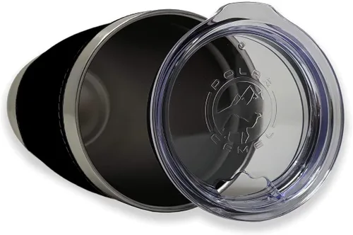 Vista 2 de LaserGram - Vaso de 20 oz con aislamiento al vacío, diseño de cabeza de caballo 1, (piel sintética, negro)