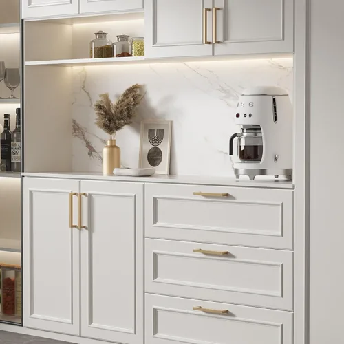 Vista 6 de Goldenwarm Paquete de 10 manijas cuadradas de bronce champán de 3 pulgadas (2.992 in) para armarios de cocina, armarios, aparadores y accesorios