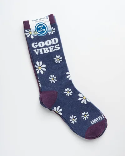 Vista 4 de Life is Good Calcetines para mujer - Calcetines novedosos de corte redondo paquete de 3