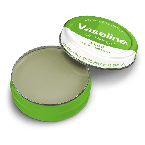 Vista 4 de Vaseline Lip Therapy lata de Bálsamo de Labios, 0,6 onzas (2 unidades)., paquete de de 1, Aloe Vera