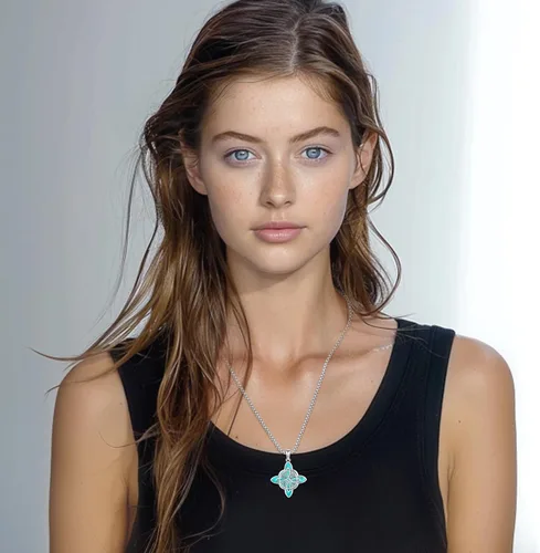 Vista 54 de Joyas de turquesa para mujeres y hombres de plata de ley 925 con colgante de urna para cenizas, collar con medallón de imagen, martillo de Thor