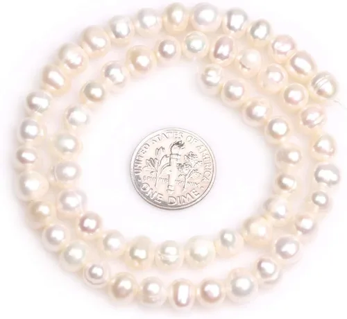 Vista 3 de JOE Foreman 67mm de agua dulce perla cultivada naturales Flat globular Loose Beads para joyas Wholesale Beads Blanco 15