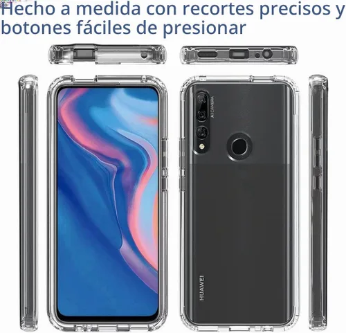 Vista 5 de Funda transparente compatible con Y9 Prime 2019/Honor 9X/P Smart Z STK-LX1 con protector de pantalla de vidrio templado, bonita funda protectora
