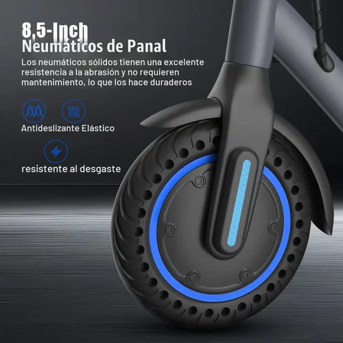 Vista 5 de Electric Scooter Adult 350W/500W Motor, Top 19/22 mph, 8.5'' Solid Tire Azul