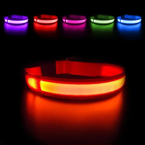 Vista 19 de MASBRILL Collares de perro con luz LED, collar de perro recargable iluminado resistente al agua, para caminar por la noche, collares para perros