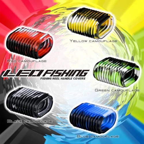 Vista 3 de LEO 10 piezas de goma para carrete de pesca, funda antideslizante para perilla de cebo de cebo 5 pares en paquete de 5 colores (5 colores mezclados)