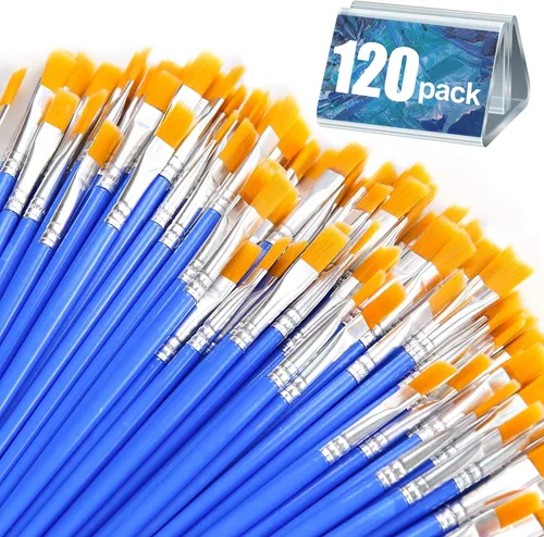 Vista 16 de AROIC Pinceles de Pintura Pequeños al Por Mayor, 110 Piezas de Pinceles de Pelo de Nailon Negro con Juego de Pinceles de Pintura Acrílica de Punta