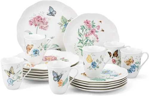 Vista 6 de Lenox Butterfly Meadow - Juego de té de 8 piezas, servicio para 2, color blanco
