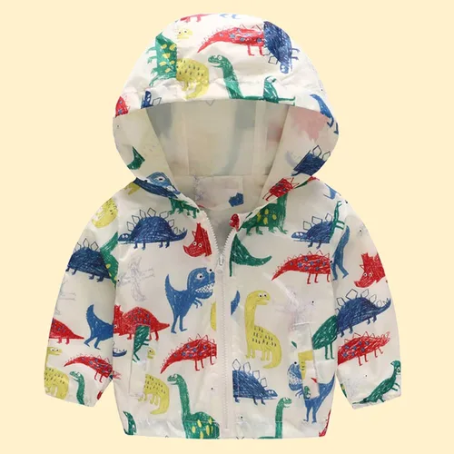 Vista 2 de Abrigos con capucha y cremallera para niños pequeños cárdigan de coche patrón de flores lindas chaqueta para bebés niños y niñas, V1-beige