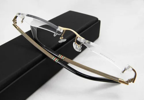 Vista 5 de Circleperson Rimless Pure Titanium Gafas marco cuadrado Peso ligero