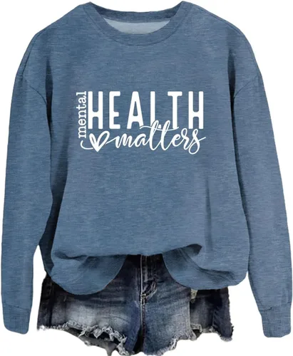 Vista 2 de ESIKAH Mental Health Matters - Sudadera para mujer con cuello redondo, psicología, terapeuta