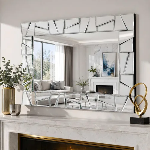 Vista 8 de Chende Espejos decorativos modernos 3D para pared, espejo de sala de estar