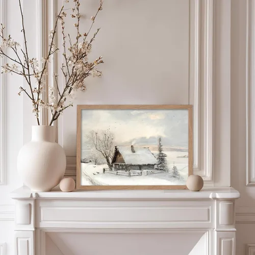 Vista 5 de Poster Master Póster vintage The Beginning Of Spring – Impresión retro de invierno – Arte de nieve – Arte de paisaje – Regalo para hombres y mujeres