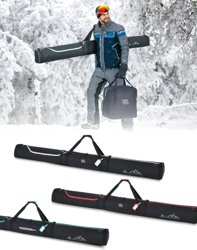 Vista 7 de KEMIMOTO Ski Bag, 360° Fully Padded Ski Bag, Fit Skis Up to 78.74 inches (200cm), Water-resistant and Durable Perfect for Road Trips and Air Travel