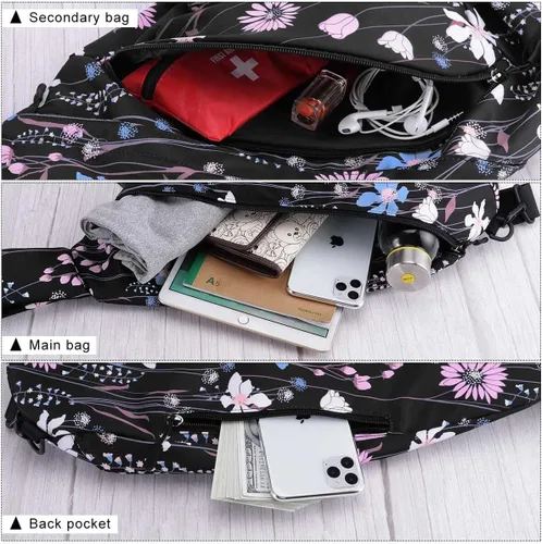 Vista 5 de HUA ANGEL Bolso bandolera, bolso cruzado de moda para el pecho, mochila de viaje, senderismo, gimnasio, mochila casual