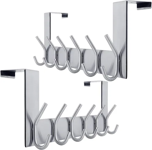 Vista 11 de WEBI Ganchos para Puerta Colgadores de Puerta: Toallero Sobre la Puerta con 6 Ganchos para Colgar, Colgador de Toallas Perchero de Puerta Colgador