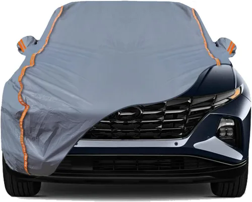 Vista 27 de TUCAREST - Funda de auto completa de 6 capas de alta calidad, diseño de cremallera de carcasa dura, impermeable, resistente a la intemperie