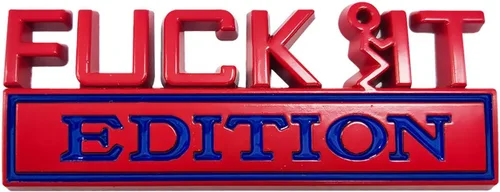 Vista 20 de Dickno Fuck It Edition Emblema para automóvil, calcomanías de decoración de parachoques de auto, calcomanía para guardabarros laterales 3D