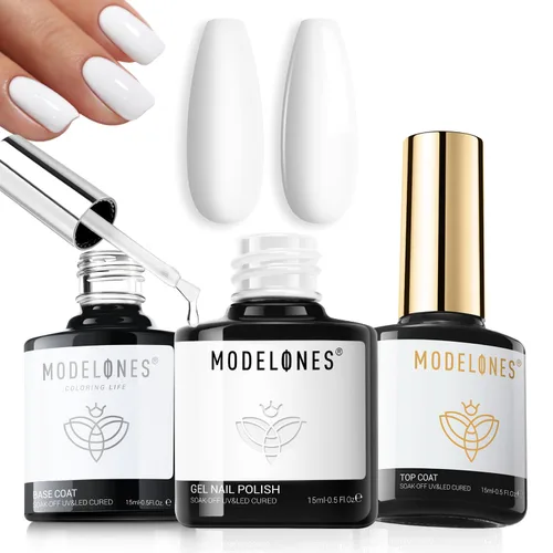 Vista 11 de modelones Gel Base Top Coat Set 3 Pcs with 3-in-One Nail Dehydrator & Primer Nourishing Acid Free Dehydrator Nail Prep Kit for Gel Nail Polish