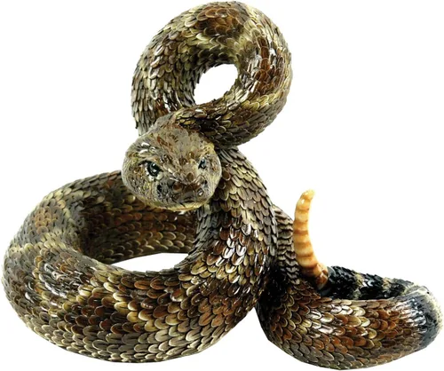 Vista 2 de Michael Carr Designs Western Diamondback Rattlesnake L - Figura de serpiente para exteriores, para jardines, patios y césped (80057), color marrón