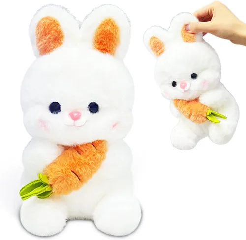Vista 9 de Peluche de Oso Blanco de 10 pulgadas Juguetes de Animales de Peluche con Rosa, Peluches de Oso Polar Kawaii, Juguetes de Peluche de Animales Suaves
