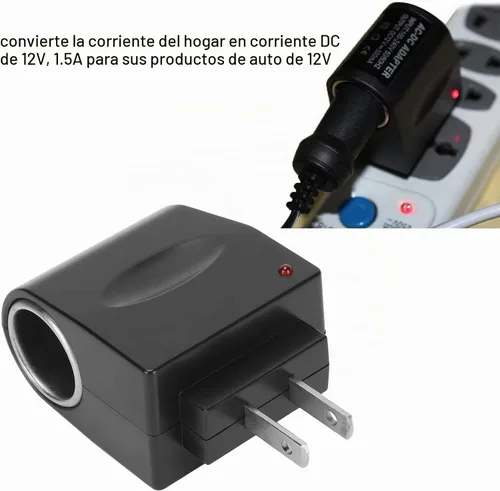 Vista 3 de Diyeeni Convertidor de CA a CC, enchufe de pared a encendedor de cigarrillos de automóvil, adaptador de corriente de 110 V a 240 V CA a 12 V CC 1.5