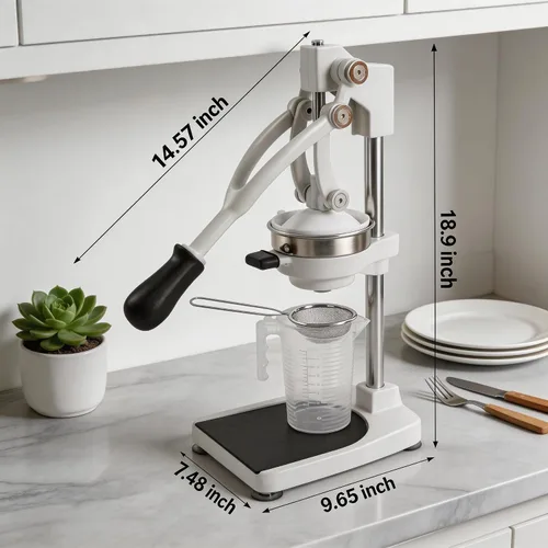 Vista 3 de Manual Juicer & Heavy Duty Hand Press Juicer, Cast Iron Citrus Juicer Squeezer with Stable Base, Commercial Grade Manual Press for Orange Lemon Lime