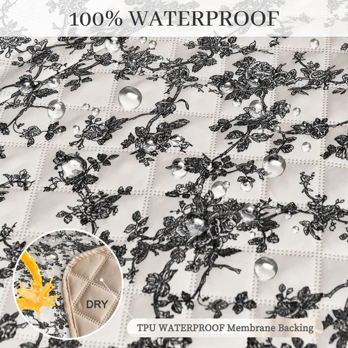 Vista 4 de ALIECOM Funda de sofá 100% impermeable para sofá de 3 cojines, fundas para sofá aptas para mascotas, lavables, con estampado, antideslizantes