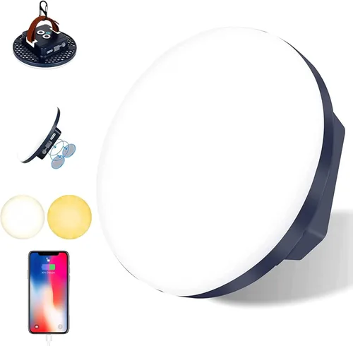 Vista 13 de IODOO Luz de campamento recargable de 10000 mAh con control remoto, bandera de Estados Unidos, luz de bandera estadounidense para acampar al aire