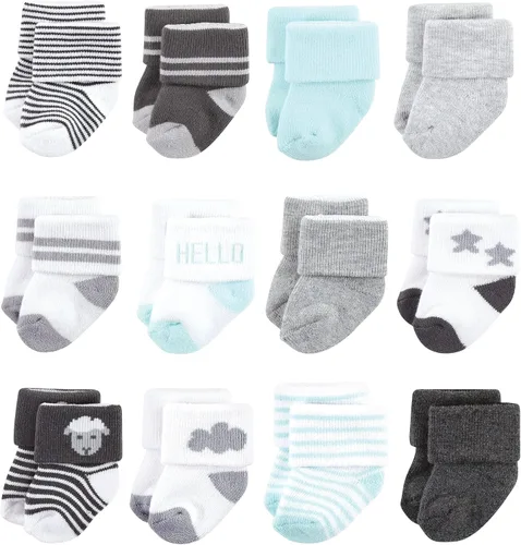 Vista 100 de Hudson Baby - Calcetines de algodón para bebés recién nacidos y Terry para niñas bebés