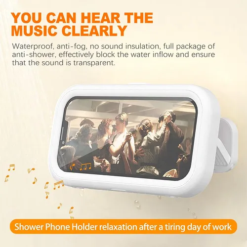 Vista 10 de CoguZed Soporte de teléfono impermeable para ducha, actualizado en 2023, rotación de 480°, compatible con iPhone 15/14/13/12/11 Pro Max, Samsung
