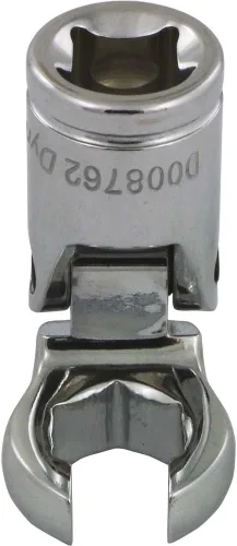 Vista 6 de Dynamic Tools D008760 3/8 "Drive Metric 0.394 in Flex Head con Crow Foot Flare Nut Socket, acabado cromado