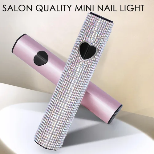 Vista 7 de Linssy Luz UV de mano de 10 W para uñas de gel, mini lámpara de uñas con USB recargable para esmalte de gel, arte de uñas 3D y uso doméstico (rosa)