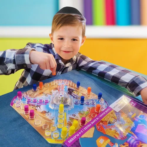Vista 3 de Rite Lite Let My People Go! Juego de mesa judío Judaica regalos para niños, regalos de fiesta de vacaciones, juego de judaísmo hasta 4 jugadores, un