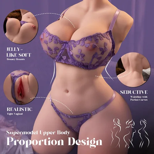 Vista 4 de Sexpower Muñeca sexual femenina realista de tamaño real de 30 libras, juguetes para adultos para hombres con enormes pechos de gelatina súper suaves