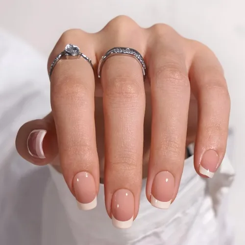Vista 18 de BTArtbox Uñas Postizas Blancas Cortas a Presión - Uñas Postizas de Gel Suave en Forma de Almendra, Uñas Blancas con Pegamento para Uñas, Uñas