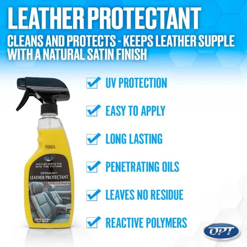 Vista 4 de Optimum Protectant Plus - Protector interior automotriz, protección UV patentada, limpia, restaura, protege el cuero, vinilo y plástico (17 onzas)