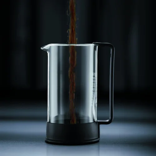 Vista 2 de Bodum 12oz Brazil French Press Coffee Maker, High-Heat Borosilicate Glass, Black - Made in Portugal Negro
