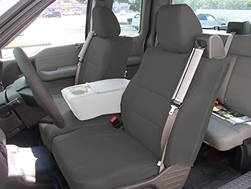 Vista 7 de Iggee Para Ford F-150 2004-2008 Tipo de cinturón de seguridad integrado Cuero artificial Personalizado Ajuste exacto 2 fundas de asiento delantero