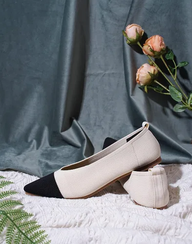 Vista 5 de Slocyclub Zapatos planos para mujer, zapatos de ballet clásicos con punta puntiaguda, textura de punto, leopardo negro, cómodos, puntiagudos