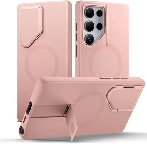 Vista 22 de SURITCH Funda para teléfono Samsung Galaxy S26 Plus, cubierta protectora magnética con cubierta de cámara y soporte de metal ajustable para Galaxy