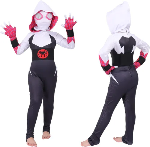 Vista 6 de 2023 Super Hero Halloween Cosplay Costume Spandex 3D Style Jumpsuit Kids