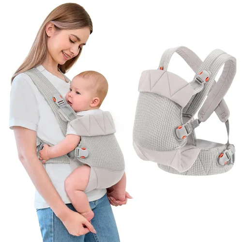 Vista 9 de IULONEE Portabebés Wrap Mochila para bebés recién nacidos a niños pequeños Negro