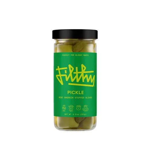 Vista 9 de Aceitunas rellenas de pimiento Filthy Pepper, guarnición premium para cócteles, aceitunas rellenas de pimiento Piri Piri, sin OMG, sin gluten